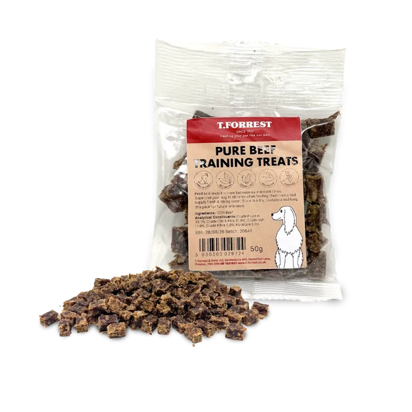 Pure beef training treats for dogs pocket sized 50g pack