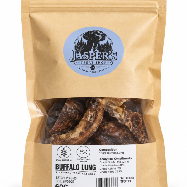 100% natural buffalo lung dog treats 60g