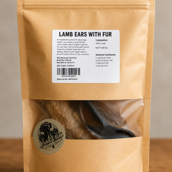 Lamb ears with fur for dogs natural dog chews 2 pack